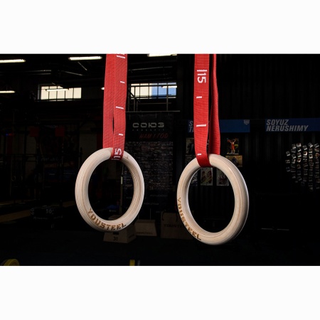 Купить Кольца гимнастические 32 мм красные стропы в Горно-Алтайске 